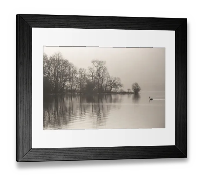 Framed Print : Lake District misty view, England