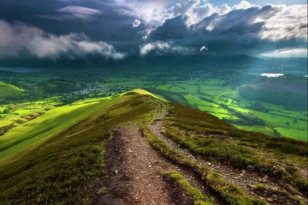 Barrow fell, Cumbrian Mountains, Braithwaite, Keswick, Lake District National park. UK
