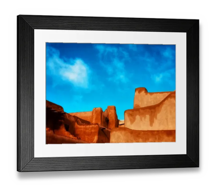 Framed Print : Santa Fe NM, Adobe structure abstract