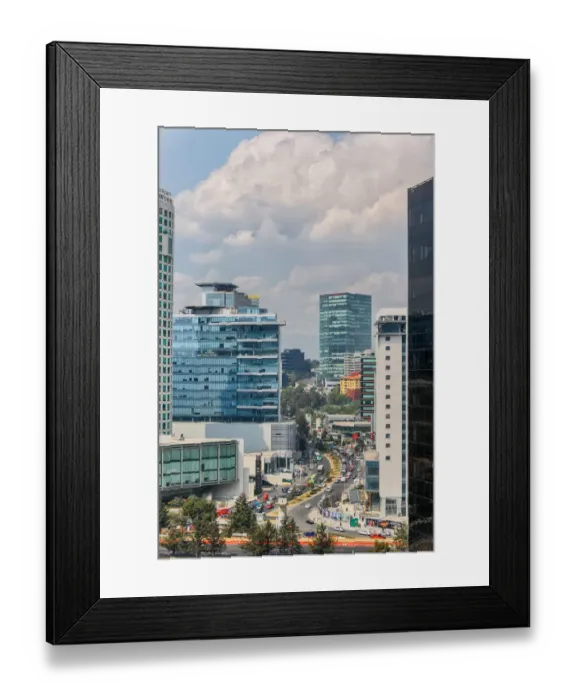 Framed Print : Vista of buildings in Santa Fe - Mexico City, Mexico Framed Print : Vista of buildings in Santa Fe - Mexico City, Mexico