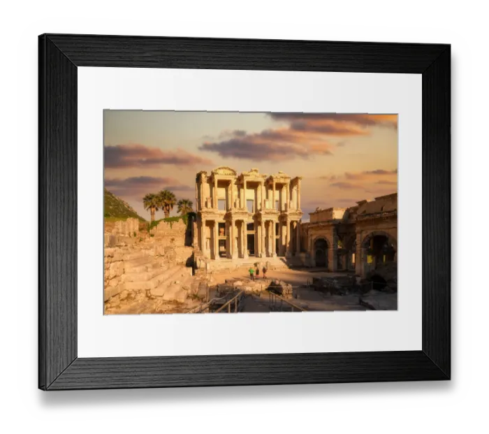 Framed Print : Ephesus, Turkey. Library of Celsus at sunrise, beautiful sky Framed Print : Ephesus, Turkey. Library of Celsus at sunrise, beautiful sky