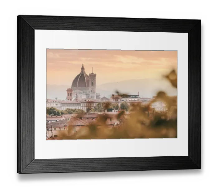 Framed Print : Florence, Tuscany, Italy. Santa Maria del Fiore Duomo Cathedral from a unique point of Framed Print : Florence, Tuscany, Italy. Santa Maria del Fiore Duomo Cathedral from a unique point of