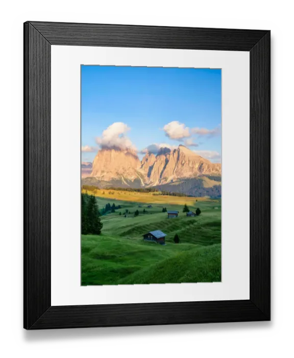 Framed Print : Alpe di Siusi, Summer in the Dolomites Alps Framed Print : Alpe di Siusi, Summer in the Dolomites Alps