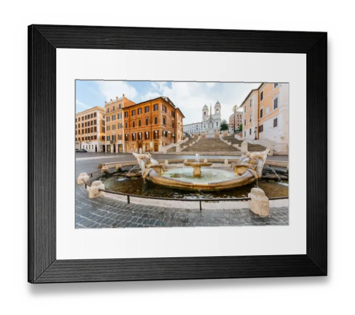 Framed Print : Piazza di Spagna, Rome, Italy. No people at sunrise Framed Print : Piazza di Spagna, Rome, Italy. No people at sunrise