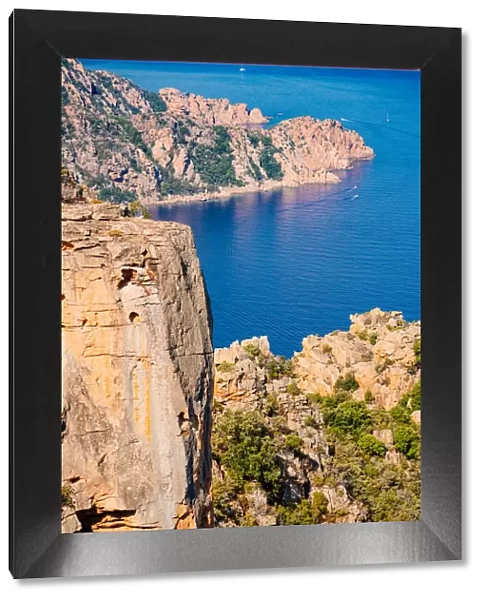 Calanques de Piana badlands and cliffs on the mediterranean sea, Corse, France