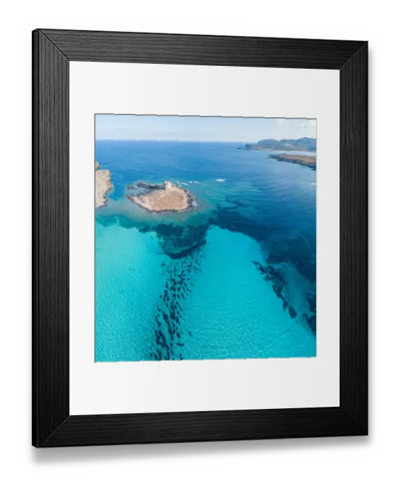 Framed Print : Seascape from above in Stintino, Sardinia, Italy Framed Print : Seascape from above in Stintino, Sardinia, Italy