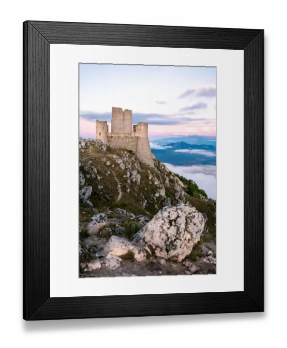 Framed Print : Rocca Calascio ruins at sunset, Gran Sasso National Park, Abruzzo, Italy Framed Print : Rocca Calascio ruins at sunset, Gran Sasso National Park, Abruzzo, Italy