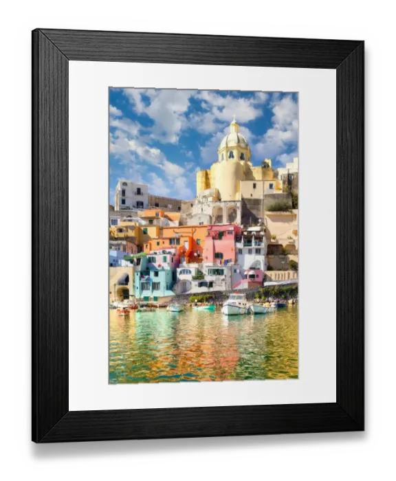 Framed Print : Procida, Naples, Italy. Colorful island in the mediterranean sea Framed Print : Procida, Naples, Italy. Colorful island in the mediterranean sea