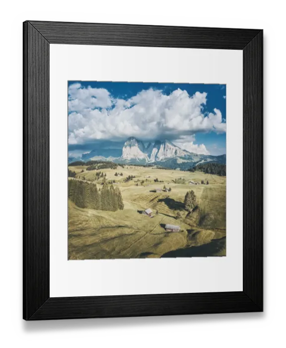Framed Print : Seiser Alm at sunset, Alpe di Siusi. Aerial view, Summer in the Dolomites Alps Framed Print : Seiser Alm at sunset, Alpe di Siusi. Aerial view, Summer in the Dolomites Alps