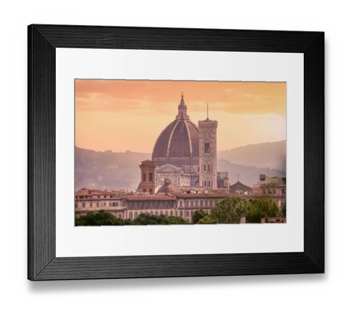 Framed Print : Florence, Tuscany, Italy. Santa Maria del Fiore Duomo Cathedral from a unique point of Framed Print : Florence, Tuscany, Italy. Santa Maria del Fiore Duomo Cathedral from a unique point of