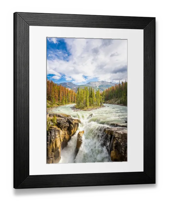 Framed Print : Sunwapta Falls in Jasper National Park, Alberta, Canada