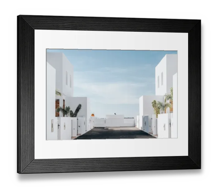 Framed Print : Modern Minimalism Architecture, buildings details with blue sky Framed Print : Modern Minimalism Architecture, buildings details with blue sky