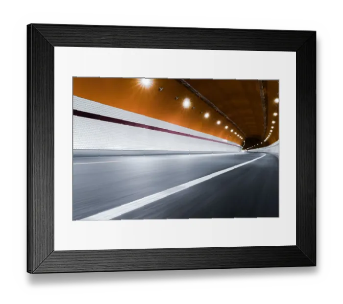 Framed Print : Modern highway tunnel underpass Framed Print : Modern highway tunnel underpass