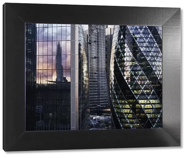 Abstract view of London skyscrapers