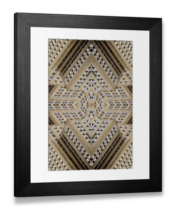 Framed Print : Abstract image: kaleidoscopic image of the facade of the Empire State Building tower in Framed Print : Abstract image: kaleidoscopic image of the facade of the Empire State Building tower in