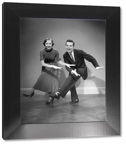 Woman and man dancing