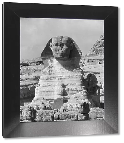 Sphinx. circa 1950: Statue of the Sphinx at Giza (El Gizeh)