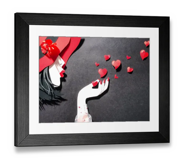 Framed Print : Blowing Love Hearts