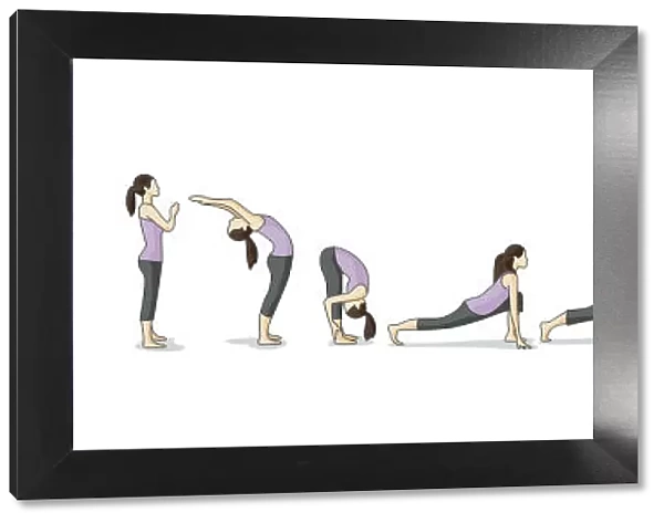 Yoga Sun Salutations Sequence Illustration