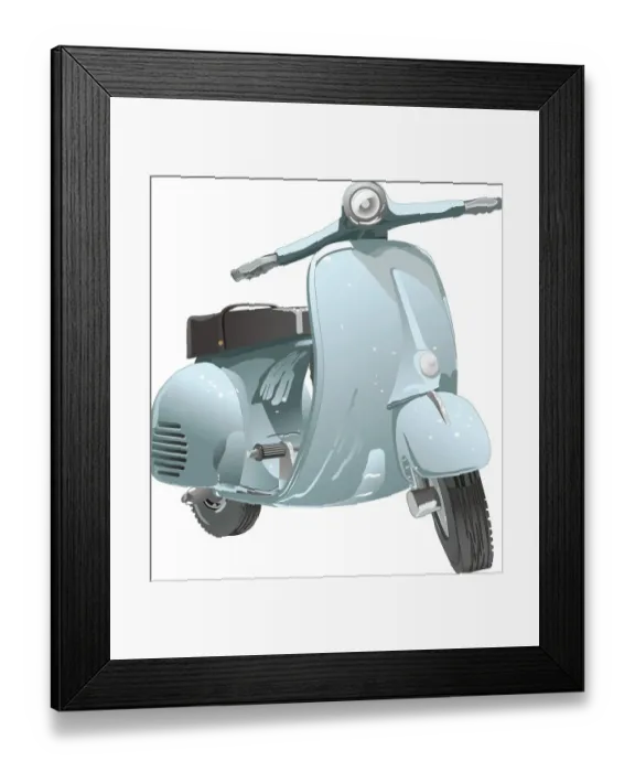 Framed Print : Scooter Ilustration Framed Print : Scooter Ilustration