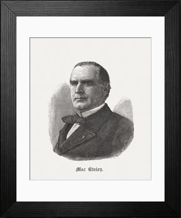 Framed Print : William McKinley (1843-1901), 25th president of the USA, published 1898 Framed Print : William McKinley (1843-1901), 25th president of the USA, published 1898