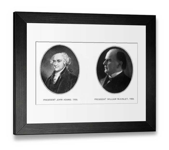 Framed Print : Early Illustration of Presidents John Adams and William McKinley Framed Print : Early Illustration of Presidents John Adams and William McKinley