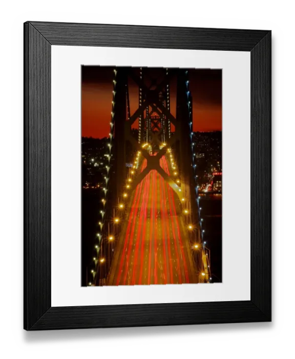 Framed Print : San Francisco Bay Bridge at dusk Framed Print : San Francisco Bay Bridge at dusk