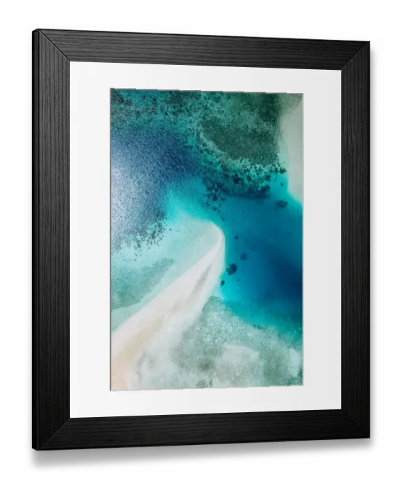 Framed Print : Aerial view of white sand beach and blue tropical lagoon, Ishigaki Island, Japan Framed Print : Aerial view of white sand beach and blue tropical lagoon, Ishigaki Island, Japan