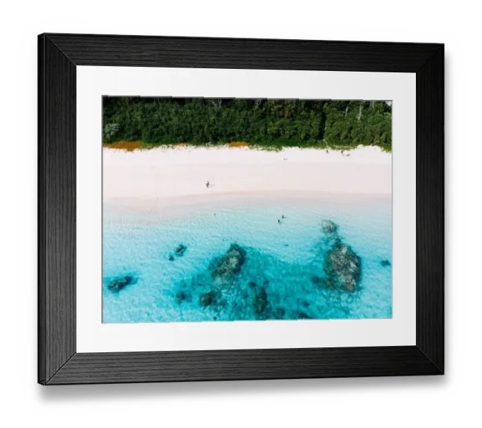 Framed Print : Aerial view of tropical beach and clear blue water, Tokashiki Island, Okinawa, Japan Framed Print : Aerial view of tropical beach and clear blue water, Tokashiki Island, Okinawa, Japan