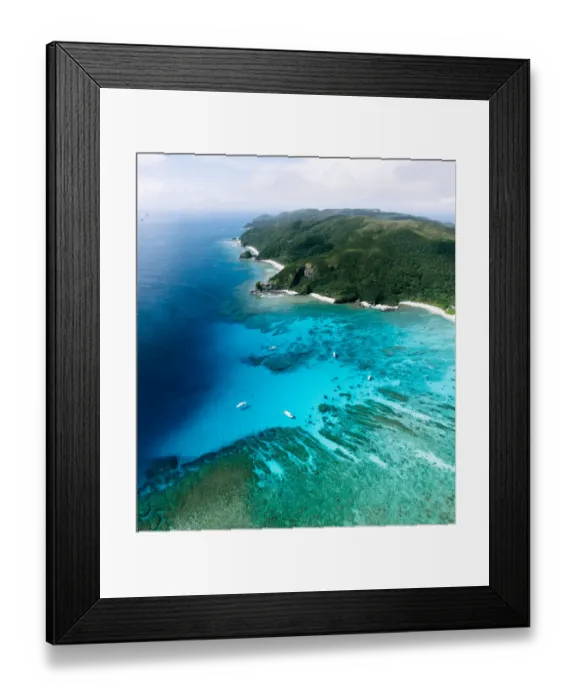 Framed Print : Aerial view of Kerama Islands and blue tropical sea, Okinawa, Japan Framed Print : Aerial view of Kerama Islands and blue tropical sea, Okinawa, Japan