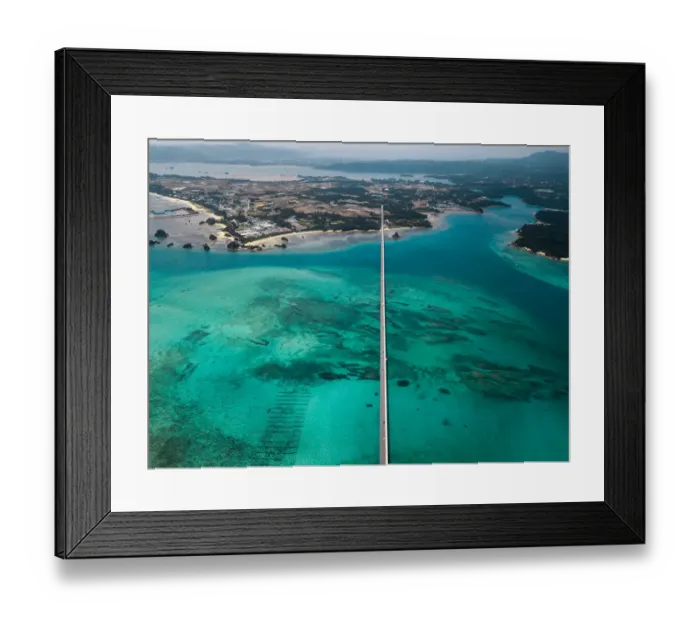 Framed Print : Aerial view of Kouri Bridge Framed Print : Aerial view of Kouri Bridge