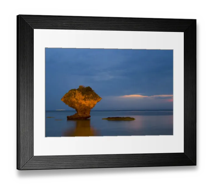 Framed Print : Rock at sunset, Yomitan, Okinawa, Japan Framed Print : Rock at sunset, Yomitan, Okinawa, Japan