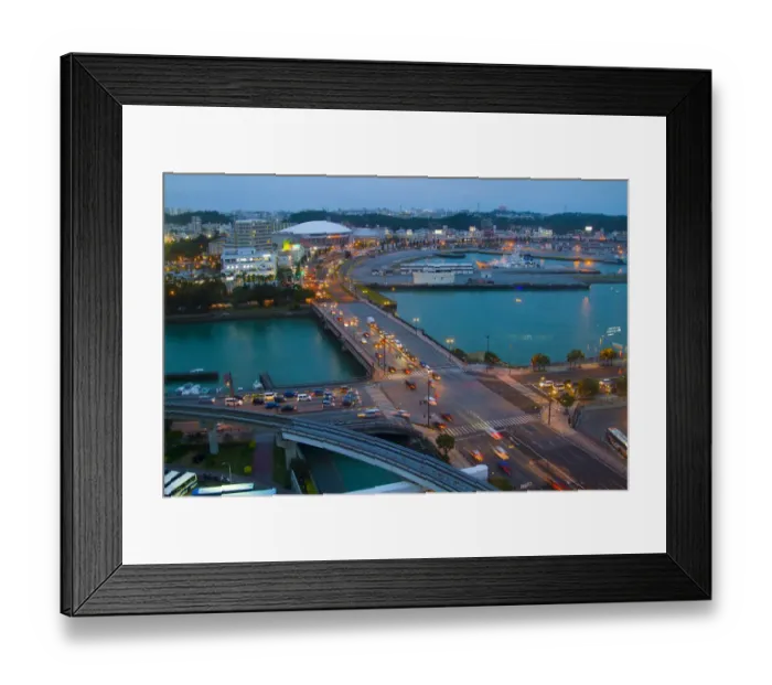 Framed Print : Naha, view from Rihga Royan Gran Okinawa hotel, Okinawa, Japan