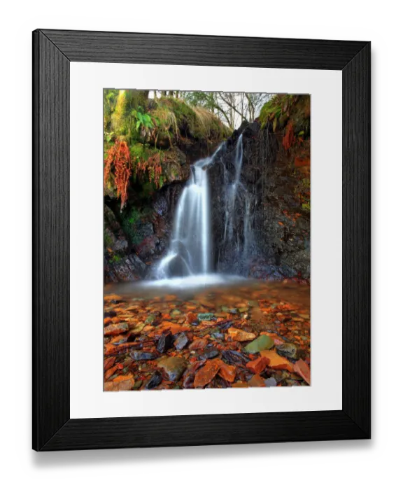 Framed Print : Highland waterfall forest Birnam Hill, Scotland Framed Print : Highland waterfall forest Birnam Hill, Scotland
