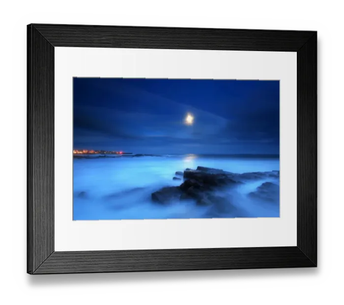 Framed Print : Seascape and moonrise Framed Print : Seascape and moonrise