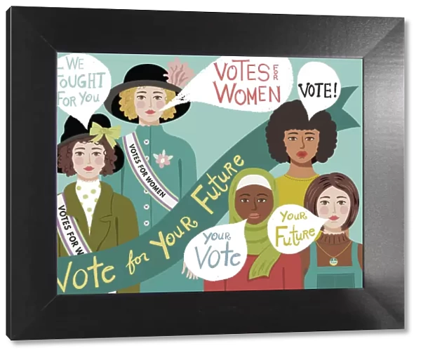 19th Amendment Votes for Women Illustration