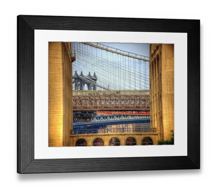 Framed Print : Brooklyn Bridge Convergence Framed Print : Brooklyn Bridge Convergence