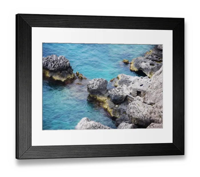 Framed Print : A View of The Rocky Coastline of the Island of Capri