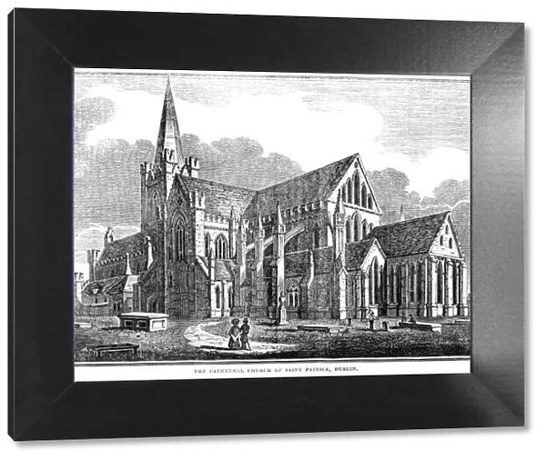 Antique illustration - The Cathedral Church of St Patrick, Dublin