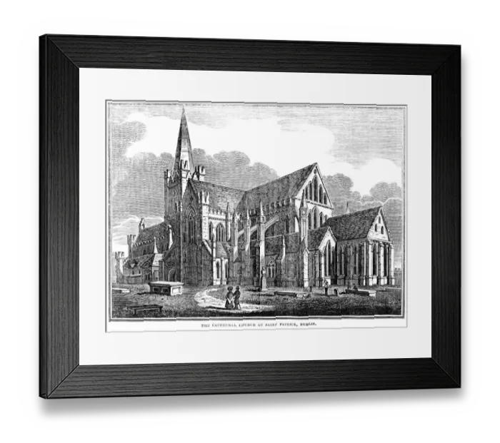 Framed Print : Antique illustration - The Cathedral Church of St Patrick, Dublin Framed Print : Antique illustration - The Cathedral Church of St Patrick, Dublin