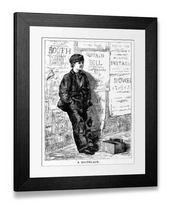 Framed Print : Young Victorian shoe shine boy Framed Print : Young Victorian shoe shine boy