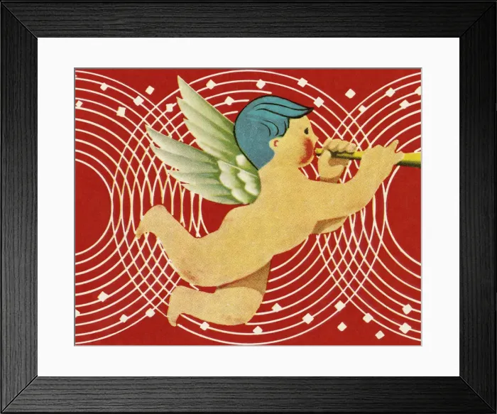 Framed Print : Angel Playing a Horn Framed Print : Angel Playing a Horn
