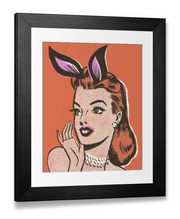 Framed Print : Woman with Bunny Ears Framed Print : Woman with Bunny Ears