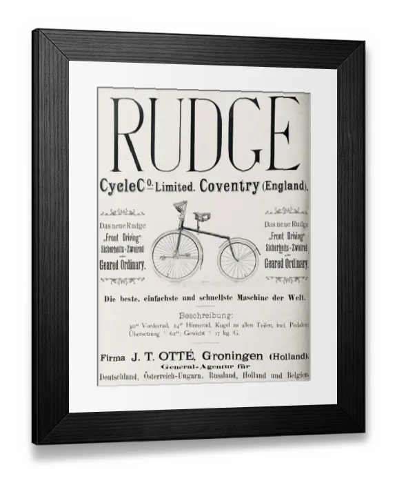 Framed Print : Advertisement for Cycle Co Limited, Coventry England, new rudge Framed Print : Advertisement for Cycle Co Limited, Coventry England, new rudge