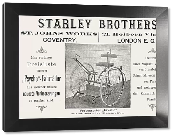 Ad for Starley Brothers Psycho-Bicycles, England