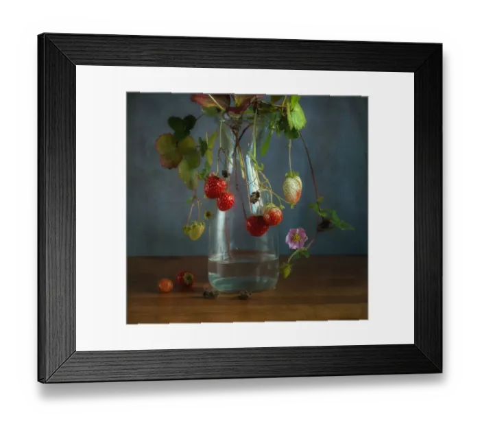 Framed Print : Still Life With Strawberry Plant Framed Print : Still Life With Strawberry Plant