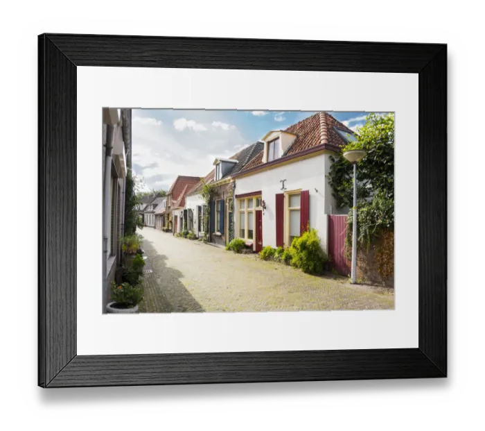Framed Print : Row of beautiful houses in Doesburg Framed Print : Row of beautiful houses in Doesburg