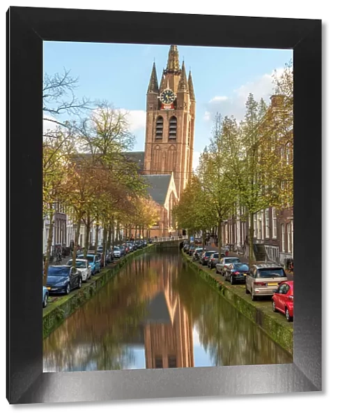 The Old Church (oudekerk) tower in Delft, Netherlands