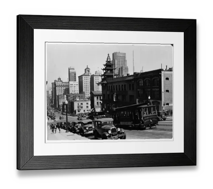 Framed Print : Cable Car On California Street In San Francisco, California Framed Print : Cable Car On California Street In San Francisco, California
