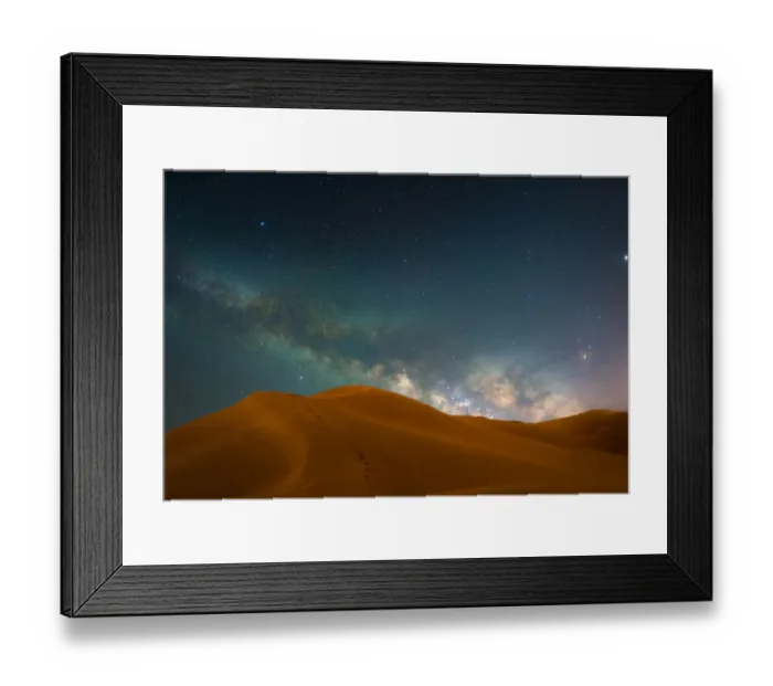 Framed Print : Milky Way over the desert at night